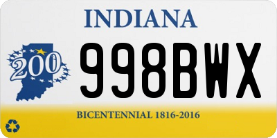 IN license plate 998BWX