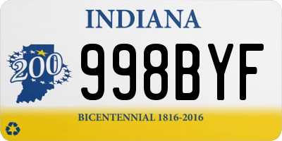 IN license plate 998BYF