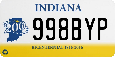 IN license plate 998BYP