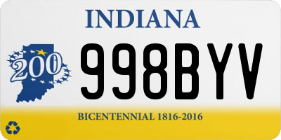 IN license plate 998BYV