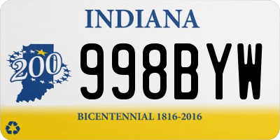 IN license plate 998BYW