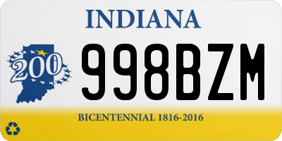 IN license plate 998BZM