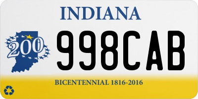 IN license plate 998CAB