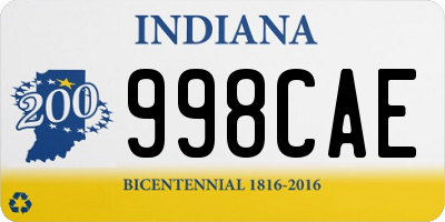 IN license plate 998CAE