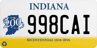 IN license plate 998CAI