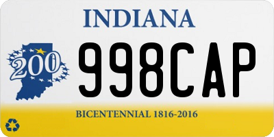 IN license plate 998CAP