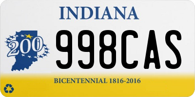 IN license plate 998CAS