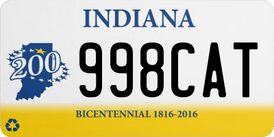 IN license plate 998CAT