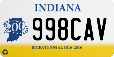 IN license plate 998CAV