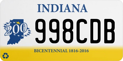 IN license plate 998CDB