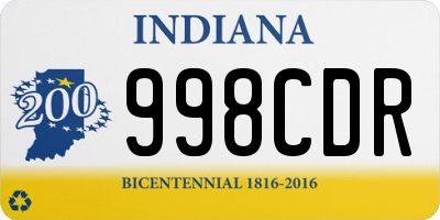 IN license plate 998CDR