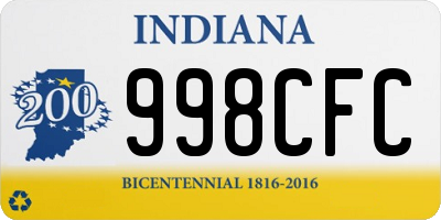 IN license plate 998CFC