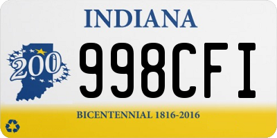 IN license plate 998CFI