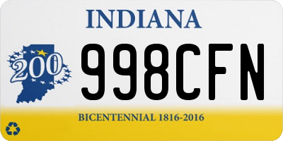 IN license plate 998CFN