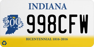 IN license plate 998CFW