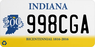 IN license plate 998CGA