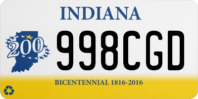 IN license plate 998CGD