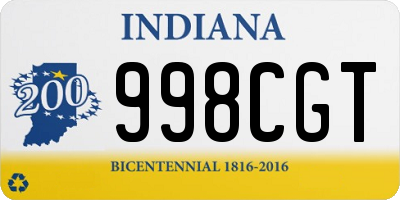 IN license plate 998CGT