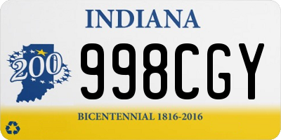 IN license plate 998CGY