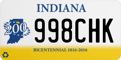 IN license plate 998CHK