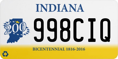 IN license plate 998CIQ