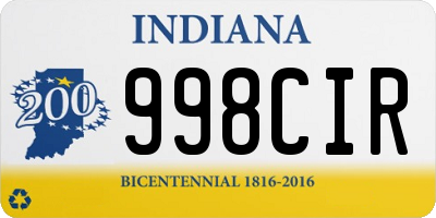 IN license plate 998CIR