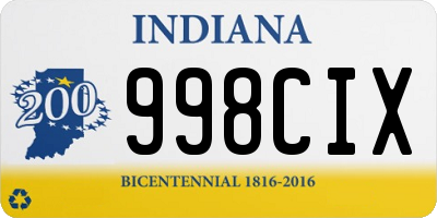 IN license plate 998CIX