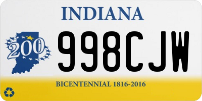 IN license plate 998CJW