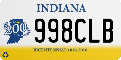 IN license plate 998CLB