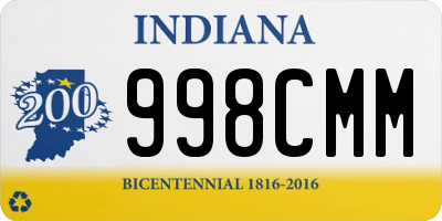 IN license plate 998CMM