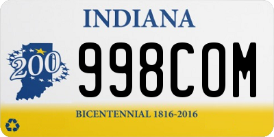 IN license plate 998COM