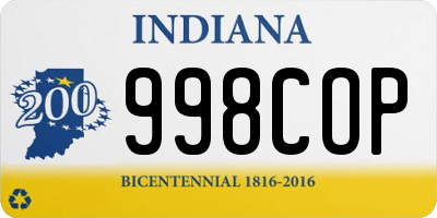 IN license plate 998COP