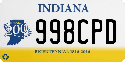 IN license plate 998CPD