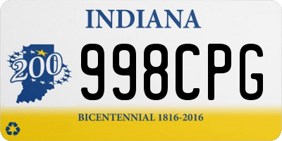 IN license plate 998CPG