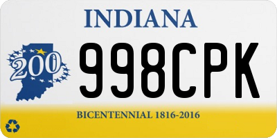 IN license plate 998CPK