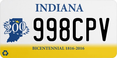 IN license plate 998CPV