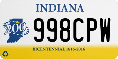 IN license plate 998CPW