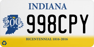 IN license plate 998CPY