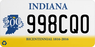 IN license plate 998CQO