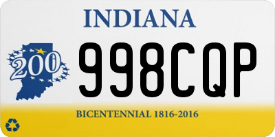 IN license plate 998CQP