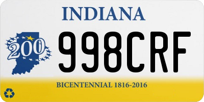 IN license plate 998CRF