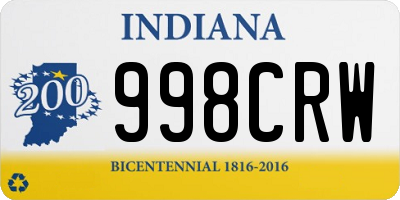 IN license plate 998CRW