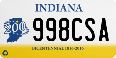 IN license plate 998CSA