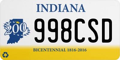 IN license plate 998CSD