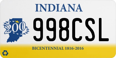 IN license plate 998CSL