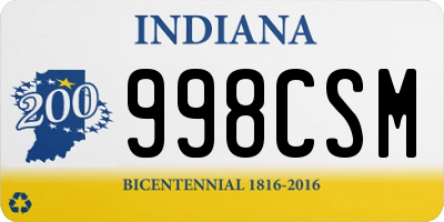 IN license plate 998CSM