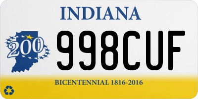 IN license plate 998CUF