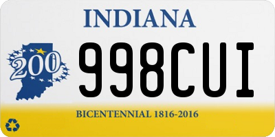 IN license plate 998CUI