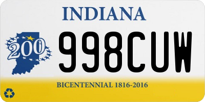 IN license plate 998CUW