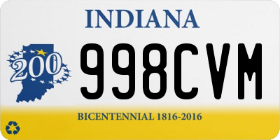 IN license plate 998CVM